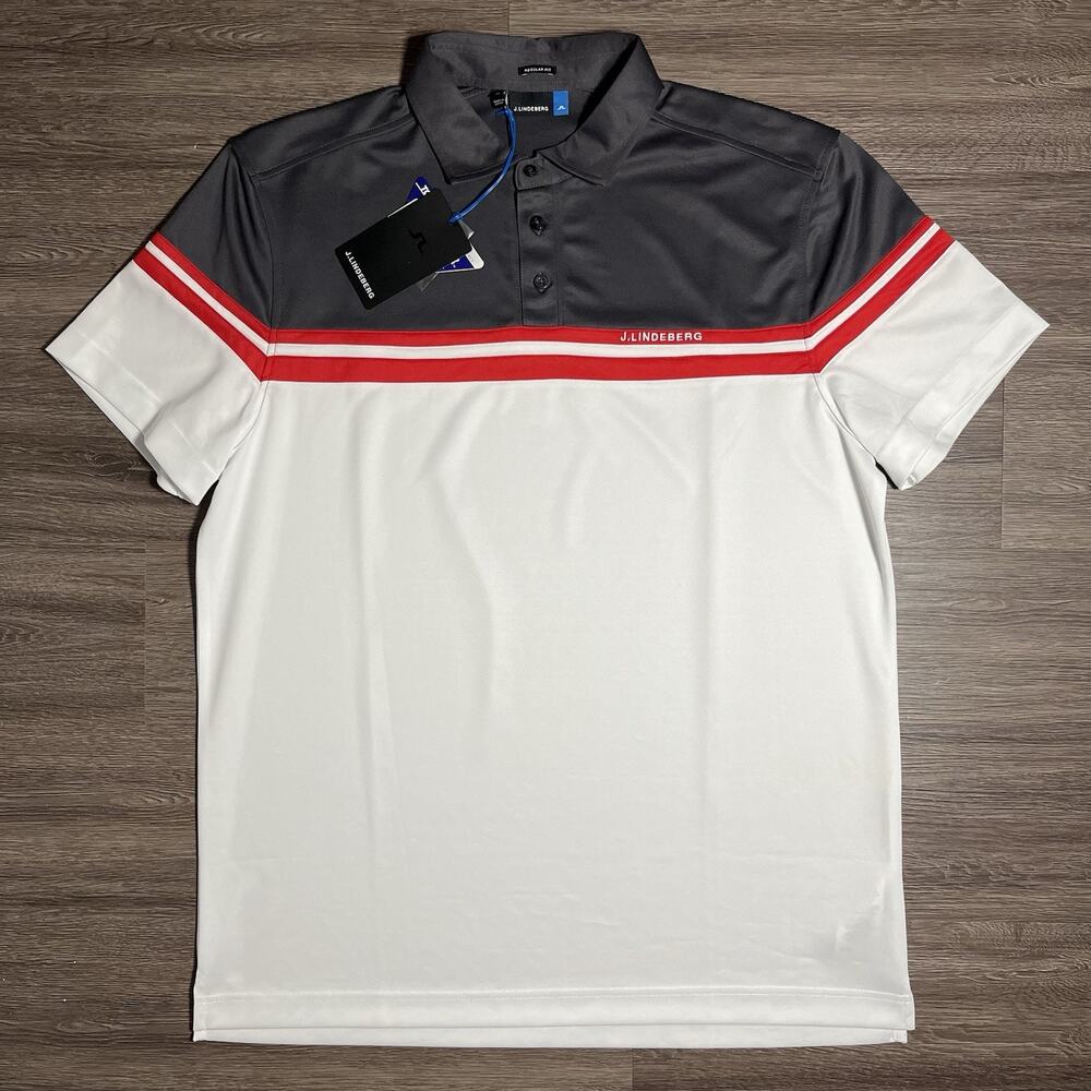 J.Lindeberg Gustav Regular Polo Men's XL Colorblock FIELDSENSOR 2.0 Golf NWT